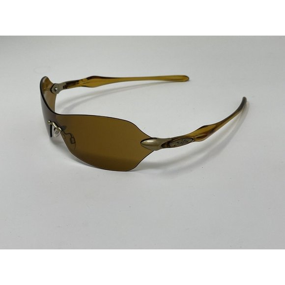Oakley Dartboard Sunglasses Rimless Shield Brown  Scratches On Lenses Rare - Picture 3 of 12